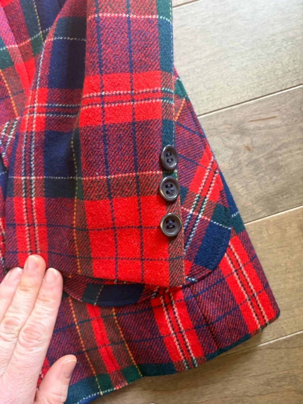 Pendleton Red & Navy Plaid Wool Sport Coat - Picture 4 of 9